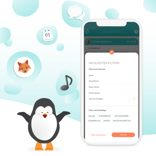 Neue Funktion der CARE Kita-App für Eltern: Nachrichten filtern