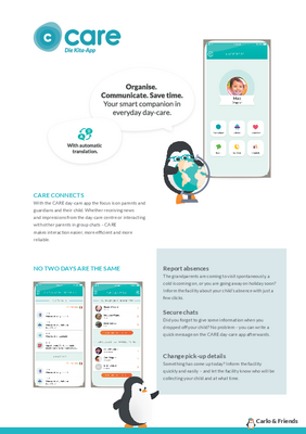 Informationen zur CARE Kita-App für Eltern (auf Englisch)